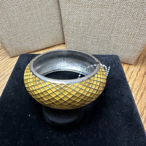 Sequin Nordstrom Multicolor Silver Tone Statement Enamel Bangle Bracelet #571 - Picture 2 of 3